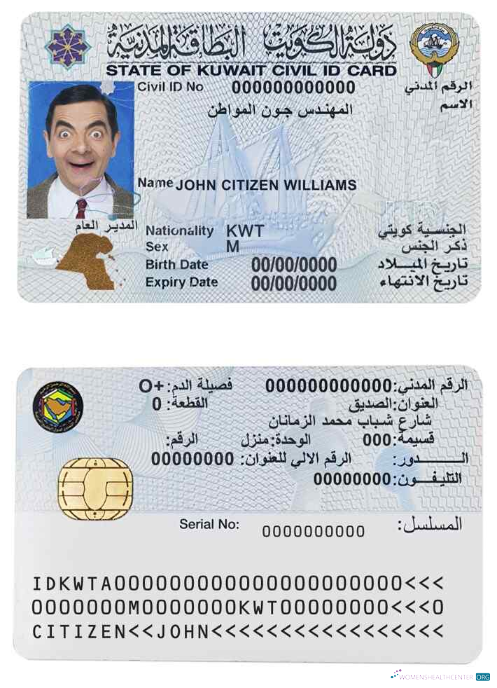 Download Kuwait ID Photoshop template